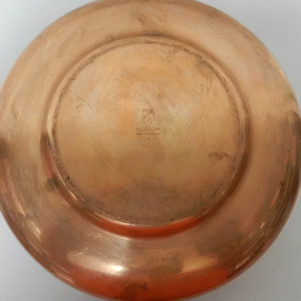 Culinox Copper Vintage Mid Century Modern Spring Fondue Pot w/ Stand Switzerland
